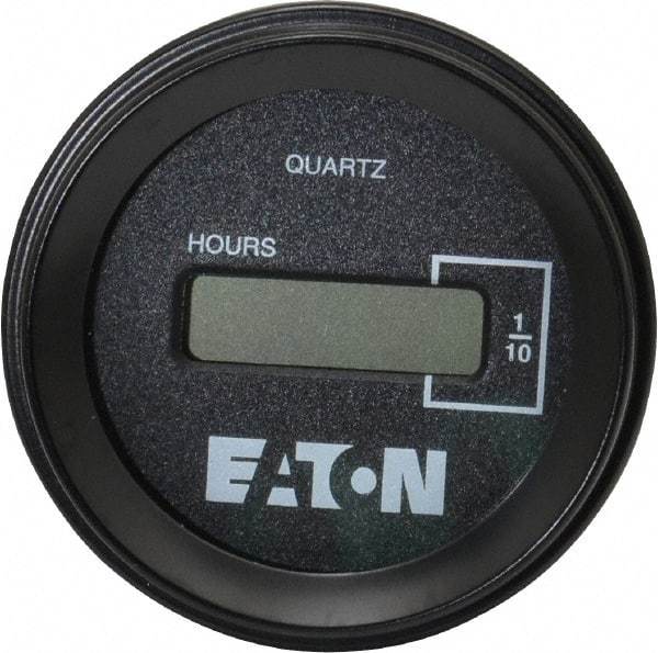 Durant - Supertwist LCD Display Hour Meter - 58.4mm High, 48DC-150DC Voltage, Solid State Hourmeter Round - Industrial Tool & Supply