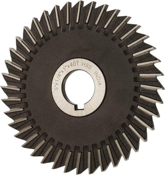 Value Collection - 5" Blade Diam x 1/4" Blade Thickness, 1" Hole, 40 Teeth, High Speed Steel Side Chip Saw - Straight Tooth, Arbor Connection, Uncoated - Industrial Tool & Supply