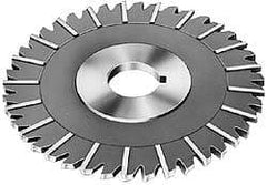 Made in USA - 6" Blade Diam x 1/4" Blade Thickness, 1-1/4" Hole, 40 Teeth, Cobalt Side Chip Saw - Staggered Tooth, Arbor Connection, Right Hand Cut, TiN, with Keyway - Industrial Tool & Supply