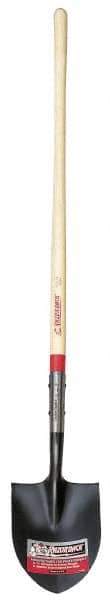 Razor-Back - 12" High x 8-3/4" Wide Round Steel Shovel - 48" Long Wood Straight Handle, Front Turned - Industrial Tool & Supply