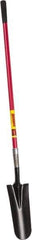 Razor-Back - 14" High x 6" Wide Tapered Steel Spade - 48" Long Fiberglass Straight Handle, Front Turned - Industrial Tool & Supply