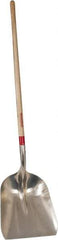 Razor-Back - 17-3/4" High x 14-1/4" Wide Square Aluminum Shovel - 48" Long Wood Straight Handle - Industrial Tool & Supply