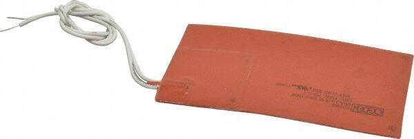 Value Collection - 5" Long x 3" Wide, Rectangular, Silicon Rubber, Standard Heat Blanket - 120 Volt, Adhesive Back, Use with Metal Containers - Industrial Tool & Supply