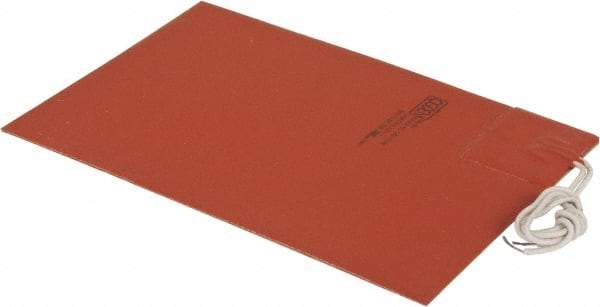 Value Collection - 9" Long x 6" Wide, Rectangular, Silicon Rubber, Standard Heat Blanket - 120 Volt, Adhesive Back, Use with Metal Containers - Industrial Tool & Supply