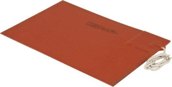 Value Collection - 9" Long x 6" Wide, Rectangular, Silicon Rubber, Standard Heat Blanket - 120 Volt, Plain Back, Use with Metal Containers - Industrial Tool & Supply