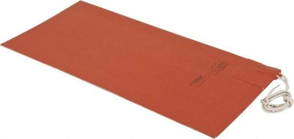 Value Collection - 12" Long x 6" Wide, Rectangular, Silicon Rubber, Standard Heat Blanket - 120 Volt, Adhesive Back, Use with Metal Containers - Industrial Tool & Supply