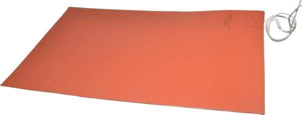 Value Collection - 18" Long x 12" Wide, Rectangular, Silicon Rubber, Standard Heat Blanket - 120 Volt, Adhesive Back, Use with Metal Containers - Industrial Tool & Supply