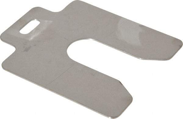 Made in USA - 10 Piece, 3 Inch Long x 3 Inch Wide x 0.05 Inch Thick, Slotted Shim Stock - Stainless Steel, 7/8 Inch Wide Slot - Industrial Tool & Supply