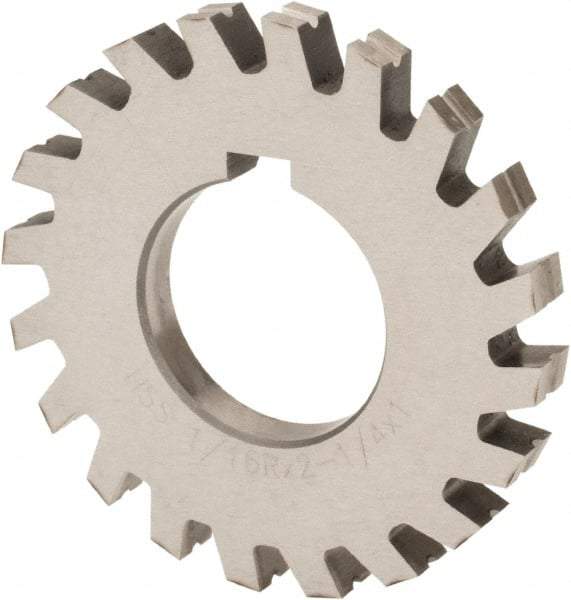 Value Collection - 11/64" Radius, 11/32" Circle Diam, 2-3/4" Cutter Diam, 0.3438" Cutting Width, Arbor Connection, Concave Radius Cutter - High Speed Steel, Oxide Finish, Form Relieved, 10 Teeth - Industrial Tool & Supply