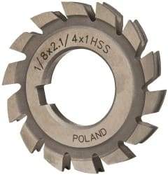 Value Collection - 1/16" Radius, 1/8" Circle Diam, 2-1/4" Cutter Diam, Arbor Connection, Concave Radius Cutter - High Speed Steel, Uncoated, 14 Teeth - Industrial Tool & Supply