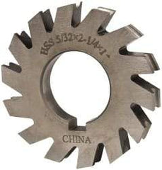 Value Collection - 5/64" Radius, 5/32" Circle Diam, 2-1/4" Cutter Diam, 0.1563" Cutting Width, Arbor Connection, Concave Radius Cutter - High Speed Steel, Oxide Finish, Form Relieved, 10 Teeth - Industrial Tool & Supply