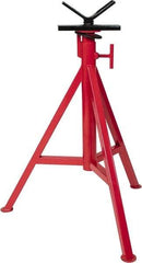 Value Collection - 1/4" to 12" Pipe Capacity, Adjustable Pipe Stand with Vee Head - 27" to 47" High, 2,500 Lb Capacity - Industrial Tool & Supply