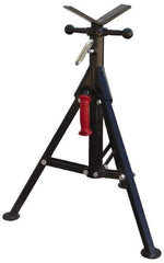 Value Collection - 1/4" to 12" Pipe Capacity, Portable Folding Vee-Head Stand - 27" to 41" High, 2,000 Lb Capacity - Industrial Tool & Supply