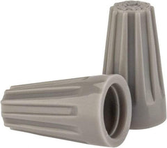 Ideal - 2, 22 to 2, 16 AWG, 300 Volt, Flame Retardant, Standard Twist on Wire Connector - Gray, 221°F - Industrial Tool & Supply