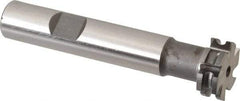 Made in USA - 1/16" Radius, 1/8" Circle Diam, 3/4" Diam x 0.26" Wide Cut, High Speed Steel Concave Radius Cutter - 3" OAL, 1/2" Shank Diam, Shank Connection, Uncoated, Form Relieved, 6 Teeth, Weldon Flat - Industrial Tool & Supply