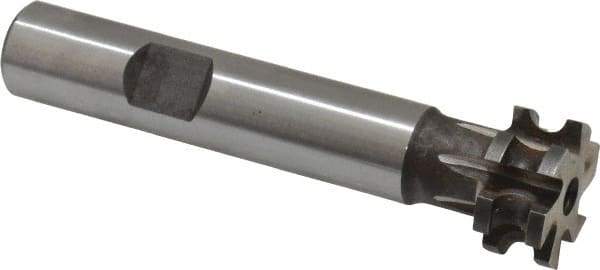 Made in USA - 3/32" Radius, 3/16" Circle Diam, 3/4" Diam x 0.352" Wide Cut, High Speed Steel Concave Radius Cutter - 3" OAL, 1/2" Shank Diam, Shank Connection, Uncoated, Form Relieved, 6 Teeth, Weldon Flat - Industrial Tool & Supply