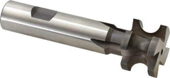 Made in USA - 1/4" Radius, 1/2" Circle Diam, 1-1/4" Diam x 0.822" Wide Cut, High Speed Steel Concave Radius Cutter - 4" OAL, 3/4" Shank Diam, Shank Connection, Uncoated, Form Relieved, 4 Teeth, Weldon Flat - Industrial Tool & Supply
