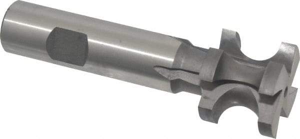 Made in USA - 5/16" Radius, 5/8" Circle Diam, 1-1/4" Diam x 1.01" Wide Cut, High Speed Steel Concave Radius Cutter - 4" OAL, 3/4" Shank Diam, Shank Connection, Uncoated, Form Relieved, 4 Teeth, Weldon Flat - Industrial Tool & Supply