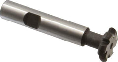 Made in USA - 3/32" Radius, 3/16" Circle Diam, 7/8" Cutter Diam, Shank Connection, Convex Radius Cutter - 1/2" Shank Diam, 3" OAL, High Speed Steel, Uncoated, Form Relieved, 6 Teeth, Weldon Flat - Industrial Tool & Supply