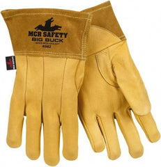 MCR Safety - Size M Unlined Deerskin Welding Glove - Tan, Pair - Industrial Tool & Supply