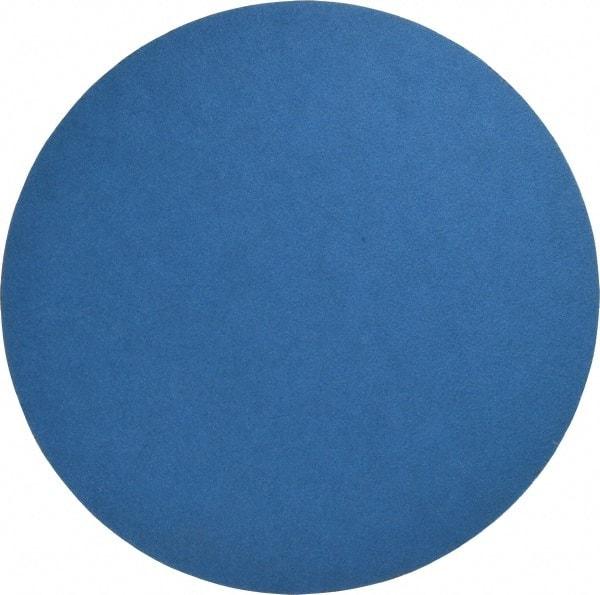 Norton - 10" Diam, 60 Grit Zirconia Alumina Adhesive PSA Disc - Coarse Grade, Blue, Y Weighted Backing, Flexible - Industrial Tool & Supply