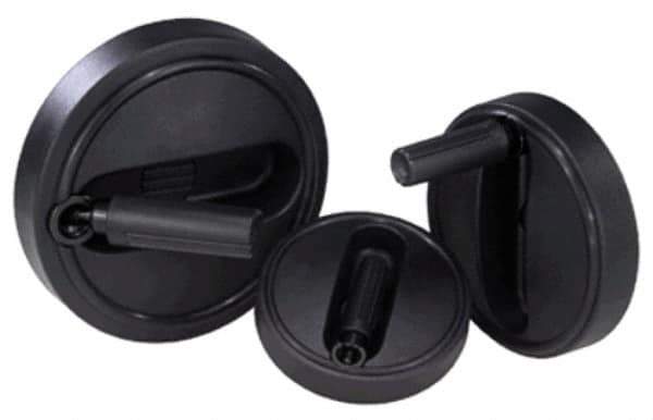 KIPP - 6.3" Diam, Thermoplastic Handwheel with Handle - 1.8" Hub Diam - Industrial Tool & Supply