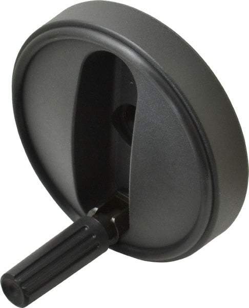 KIPP - 3.9" Diam, Thermoplastic Handwheel with Handle - 1.1" Hub Diam - Industrial Tool & Supply