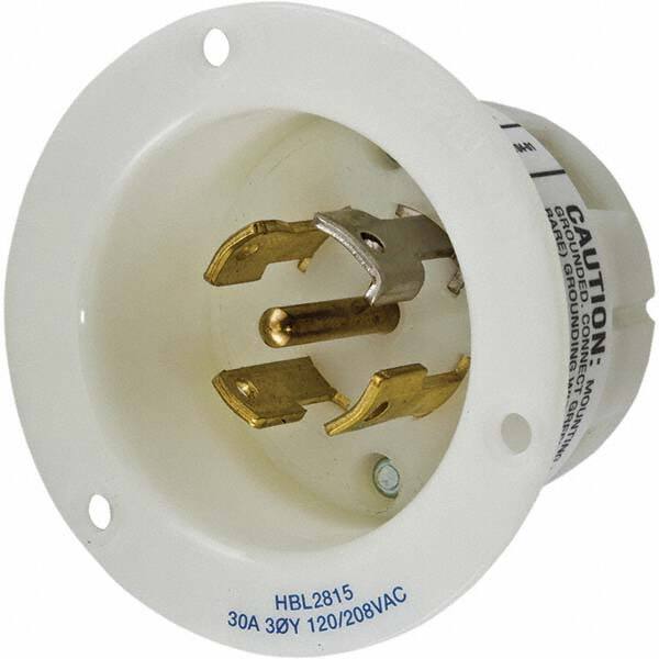 Hubbell Wiring Device-Kellems - 3-Phase Wye 120/208 VAC 30A NEMA L21-30P Industrial Twist Lock Inlet - Industrial Tool & Supply