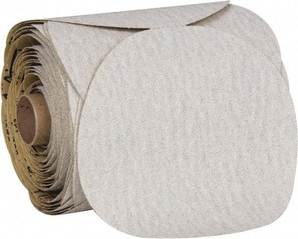 Superior Abrasives - 5" Diam, 80 Grit Aluminum Oxide Adhesive PSA Disc - Medium, Gold, Paper Backing, Flexible - Industrial Tool & Supply