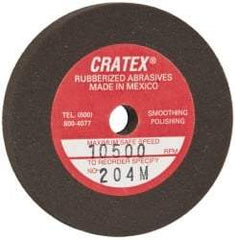 Cratex - 2" Diam x 1/4" Hole x 1/4" Thick, Surface Grinding Wheel - Silicon Carbide, Medium Grade, 10,500 Max RPM, Rubber Bond, No Recess - Industrial Tool & Supply