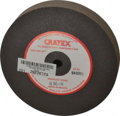 Cratex - 6" Diam x 1/2" Hole x 1" Thick, Surface Grinding Wheel - Silicon Carbide, Medium Grade, 3,600 Max RPM, Rubber Bond, No Recess - Industrial Tool & Supply