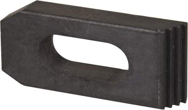 Value Collection - 1/2" Stud, Heat Treated Steel, Plain Strap Clamp - 1.26" Travel, 2-1/2" OAL x 1-1/8" Wide x 1/2" High, Black Oxide Finish, Tapered Nose - Industrial Tool & Supply