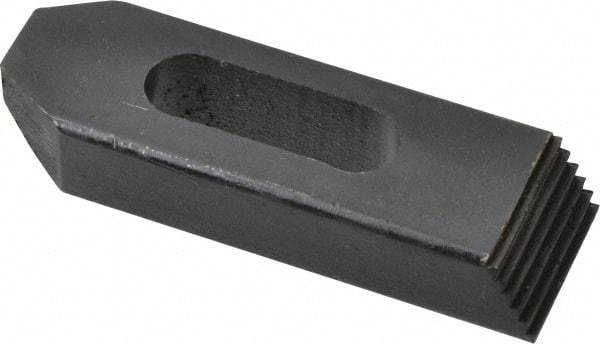 Value Collection - 1/2" Stud, Heat Treated Steel, Plain Strap Clamp - 1-1/2" Travel, 4" OAL x 1-1/4" Wide x 3/4" High, Black Oxide Finish, Tapered Nose - Industrial Tool & Supply