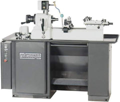 Vectrax - 9" Swing, 36" Between Centers, 220 Volt, Triple Phase Turret Lathe - 1 hp, 4,000 Max RPM, 2-3/16" Bore Diam, 35" Deep x 68" High x 74" Long - Industrial Tool & Supply
