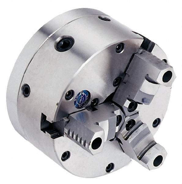 Vectrax - 3 Jaws, 6" Diam, Self Centering Manual Lathe Chuck - Includes Back Plate - Industrial Tool & Supply