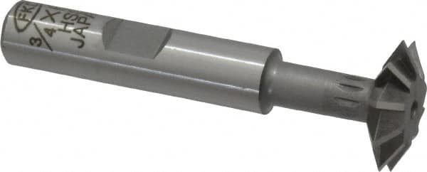 Interstate - 3/4° 3/4" Cut Diam, 3/16" Cut Width, 3/8" Shank, High Speed Steel Double-Angle Cutter - Industrial Tool & Supply
