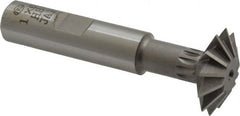 Interstate - 1° 1" Cut Diam, 5/16" Cut Width, 1/2" Shank, High Speed Steel Double-Angle Cutter - Industrial Tool & Supply