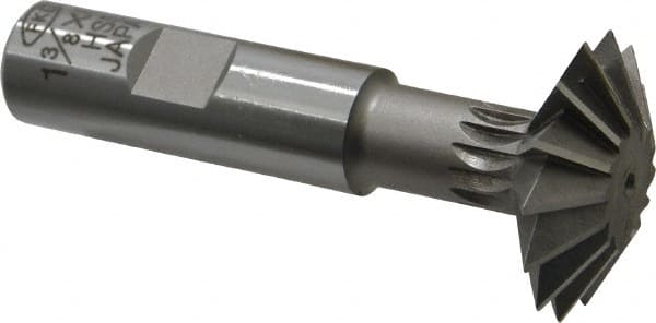 Interstate - 1-3/8° 1-3/8" Cut Diam, 7/16" Cut Width, 5/8" Shank, High Speed Steel Double-Angle Cutter - Industrial Tool & Supply