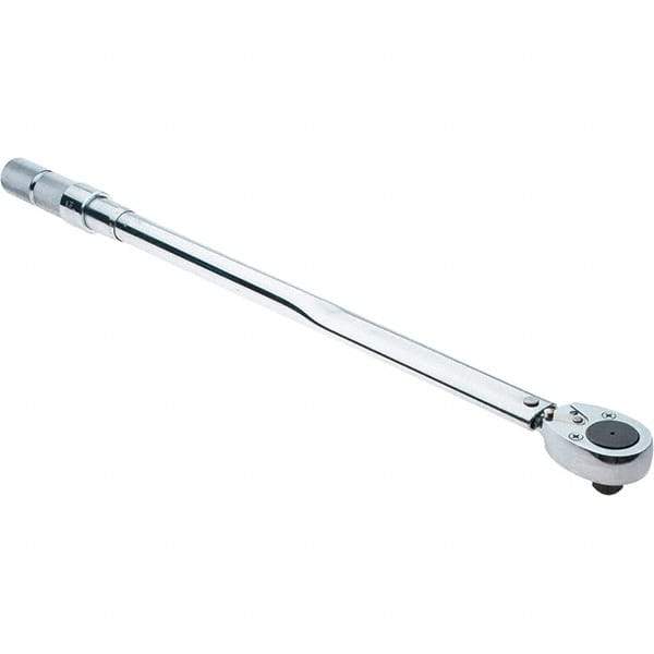 Proto - 3/4" Drive Micrometer Type Ratchet Head Torque Wrench - 142 N/m to 428 N/m Torque, 32-23/32" OAL, 1.7 N/m Graduation, Ratchet Head - Industrial Tool & Supply
