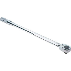 Proto - 3/4" Drive Micrometer Type Ratchet Head Torque Wrench - 142 N/m to 428 N/m Torque, 32-23/32" OAL, 1.7 N/m Graduation, Ratchet Head - Industrial Tool & Supply