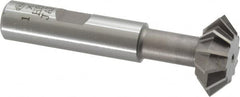 Interstate - 1° 1" Cut Diam, 3/8" Cut Width, 1/2" Shank, High Speed Steel Double-Angle Cutter - Industrial Tool & Supply