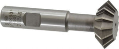 Interstate - 1-3/8° 1-3/8" Cut Diam, 1/2" Cut Width, 5/8" Shank, High Speed Steel Double-Angle Cutter - Industrial Tool & Supply