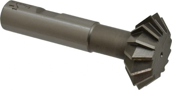 Interstate - 1-1/2° 1-1/2" Cut Diam, 9/16" Cut Width, 5/8" Shank, High Speed Steel Double-Angle Cutter - Industrial Tool & Supply