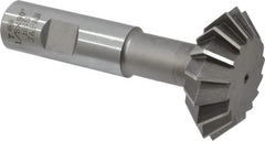 Interstate - 1-7/8° 1-7/8" Cut Diam, 5/8" Cut Width, 3/4" Shank, High Speed Steel Double-Angle Cutter - Industrial Tool & Supply