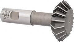 Interstate - 2-1/4° 2-1/4" Cut Diam, 3/4" Cut Width, 7/8" Shank, High Speed Steel Double-Angle Cutter - Industrial Tool & Supply