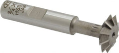 Interstate - 3/4° 3/4" Cut Diam, 3/16" Cut Width, 3/8" Shank, Cobalt Double-Angle Cutter - Industrial Tool & Supply