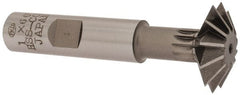 Interstate - 1° 1" Cut Diam, 5/16" Cut Width, 1/2" Shank, Cobalt Double-Angle Cutter - Industrial Tool & Supply