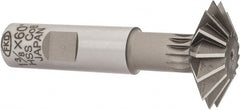 Interstate - 1-3/8° 1-3/8" Cut Diam, 7/16" Cut Width, 5/8" Shank, Cobalt Double-Angle Cutter - Industrial Tool & Supply