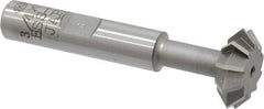 Interstate - 3/4° 3/4" Cut Diam, 1/4" Cut Width, 3/8" Shank, Cobalt Double-Angle Cutter - Industrial Tool & Supply