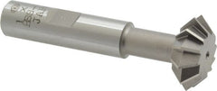 Interstate - 1° 1" Cut Diam, 3/8" Cut Width, 1/2" Shank, Cobalt Double-Angle Cutter - Industrial Tool & Supply